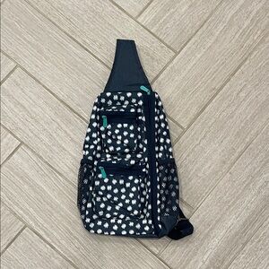 Thirty-One Navy and White Patterned Sling Bag